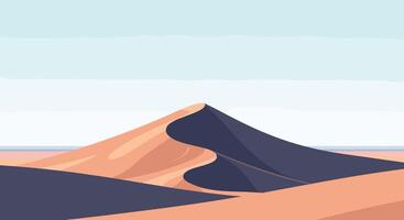 The Shifting Sands Landscape Exploration Of Sand Dunes With A Clear Horizon View vector