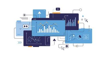 The World of Data Visualization A Deep Dive Into Techniques and Applications Insights vector
