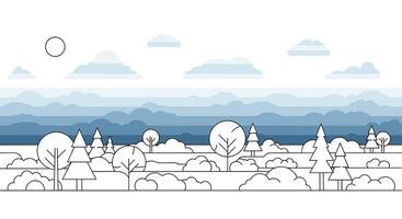 Monochromatic Winter Forest Landscape in Pixel Art A Serene and Minimalist Design vector