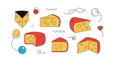 Exploring Delicious World of Cheese Varieties A Journey Through Flavors and Textures vector