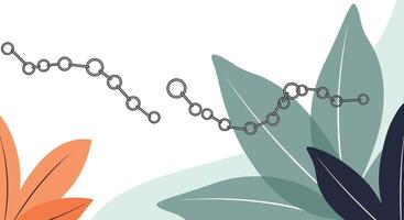 Leafy Organic Chemistry Art with Functional Groups in a Minimalist Aesthetic Design vector