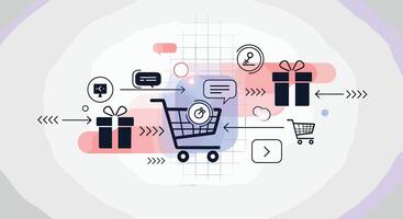 Streamlining Shopping Carts An Exploration of E-commerce Efficiency and Online Retail Practices Today vector