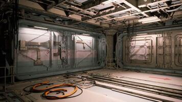 CGI Cargo terminal inside a massive space station with intricate design elements video