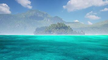 CGI Stunning view of turquoise waters and greenery in the Maldives on a sunny day video