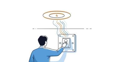 Smart Home Automation System Connectivity and Control of Lighting Appliances and Electrical Equipment vector
