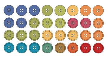 Collection of Round Buttons in Various Colors Arranged in a Neat Symmetrical Fashion vector