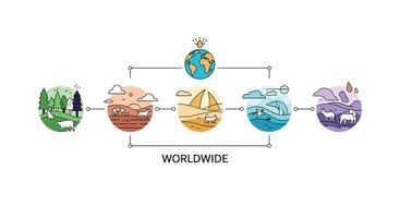 Worldwide Animal Habitats A Visual Exploration of Diverse Ecosystems Around the Globe vector