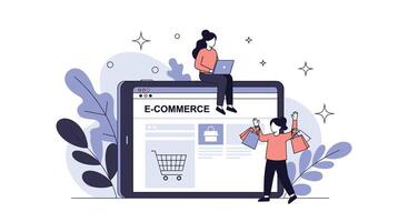 Embracing the World of E-Commerce A Guide to Online Shopping and Digital Retail vector