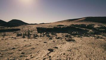 CGI Vast, arid landscape of Mongolia featuring rugged terrain at sunset video