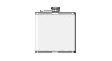 Simple Stainless Steel Flask for Carrying Liquid for Personal Use on a White Background vector