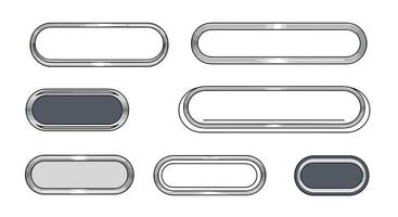 Collection of Pill Shaped Buttons Graphic Elements Metal And Plastic Various Designs vector