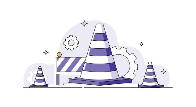 la carretera debajo construcción ilustración representando un sitio web error o página debajo desarrollo vector