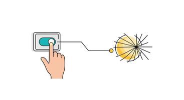 Activating a Light Source with Simple Mechanism Depicts Energy Conservation and Efficiency vector