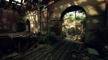 CGI Ruins of a historic European mansion with decaying architecture video