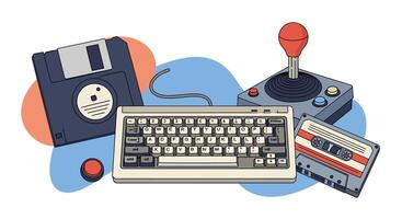 Retro Computing Nostalgia An Ode to the Tech of Yesterday and Yesteryear vector