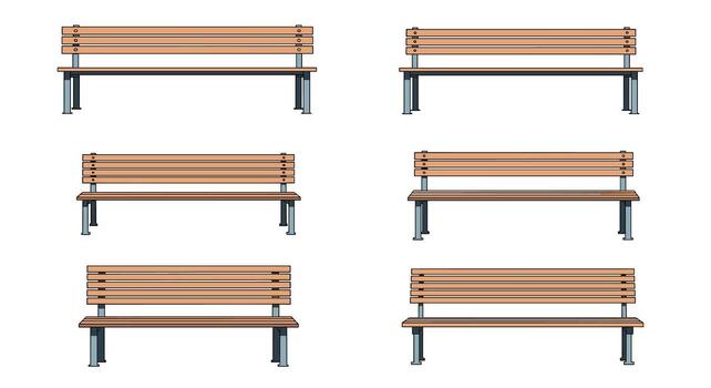 A Range of Stylish and Comfortable Benches for Public Parks and Urban Spaces vector