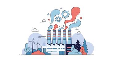 The Implications of Industrial Pollution on Environmental Health and Sustainable Practices Analysis vector