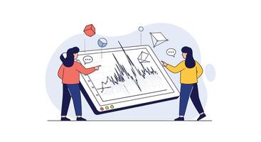 Analyzing Data A Teamwork Perspective Unveiling Insights Exploring Trends Examining Information Interpreting Results vector