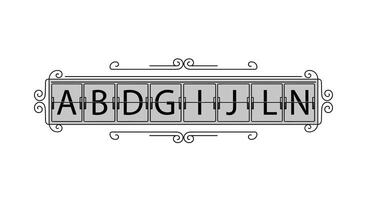 Rotating Display of Characters with Mechanical Flip Board for Time Tables Information vector