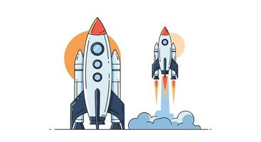 The Space Race A New Era of Exploration and Technological Advancement vector