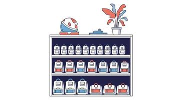 An Assortment of Bags Displayed on Shelves Featuring a Variety of Styles vector