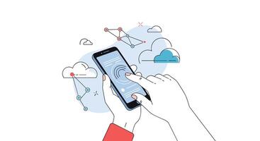 Mobile Technology Connecting People and Devices Worldwide for Modern Digital Communication Systems vector