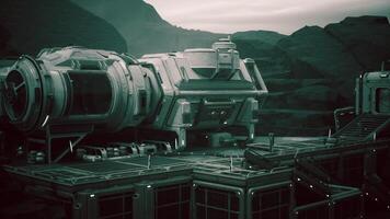 CGI Colonist base established on a rocky planet in a distant solar system video