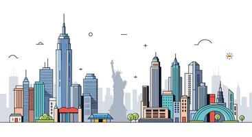 Exploring the Architectural Landscape of New York City A Blend of Modernity and History vector