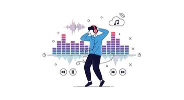 Enjoying the Symphony of Life Finding Harmony Through Music Dancing in the Clouds vector