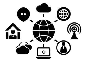 Global network connection symbolizing technology communication cloud computing worldwide internet access vector