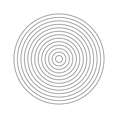 Circle diagram divided on segments. Coaching wheel of 12 concentric circles. Polar grid graph paper. Habits tracker of wheel of life. Life blank. illustration.