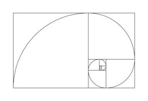 Golden harmony proportions, ratio template. Fibonacci numbers, array. vector