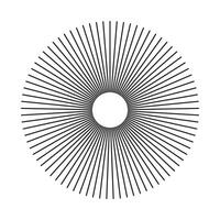 Star sun rays, burst. Spokes grid with radiating stripes. Round radial radiation lines. Circulars lines beams. Abstract geometric shape pattern. vector