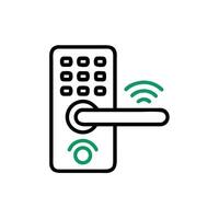A wireless door lock icon with a wifi symbol vector