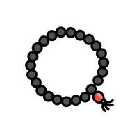 A black bracelet with a red bead on it vector