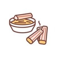 A bowl of food with a stick of butter and a stick of butter vector