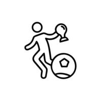 A man is running with a soccer ball in his hand vector