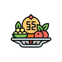 A plate with fruit and vegetables on it vector