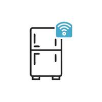 A refrigerator with wifi icon on a white background vector
