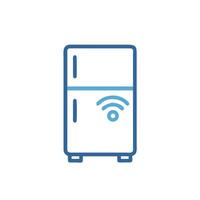 A refrigerator with wifi icon vector