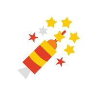 A rocket with stars and a red and yellow stripe vector