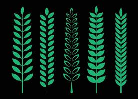 Green Branch and leaves silhouette vector