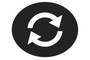 Black Circle Button Icon White Sync Arrows vector