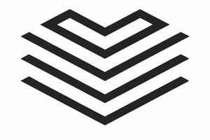 Black Chevron Scroll Down Icon Stacked Minimalist Design vector
