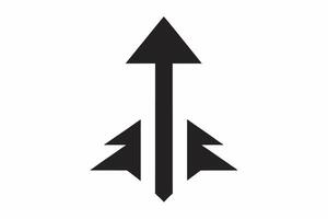 Black Upward Arrow Icon with Side Arrows Graphic up arrow vector