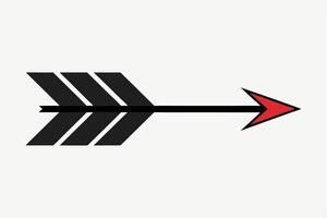 Stylized Black and Red Arrow Icon Right Direction pointer vector