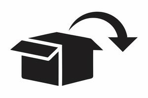 Black Box Download Arrow Icon Symbol upload vector