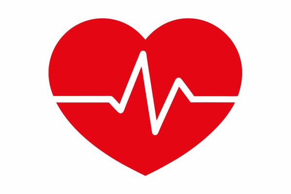 Red Heart Icon with White E K G Pulse Line Graphic 1
