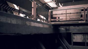 CGI Abandoned industrial area with exposed concrete and a dimly lit atmosphere video
