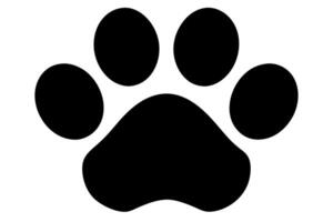 Black Paw Print Icon on White Background footprint vector